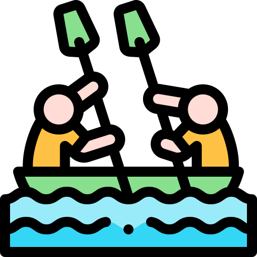 Canoeing Detailed Rounded Lineal color icon