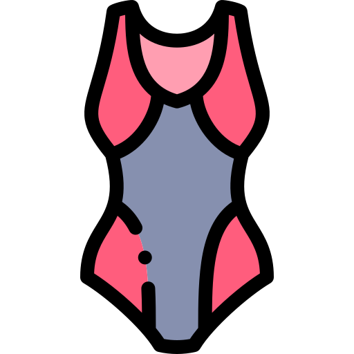 Swimsuit Detailed Rounded Lineal color icon