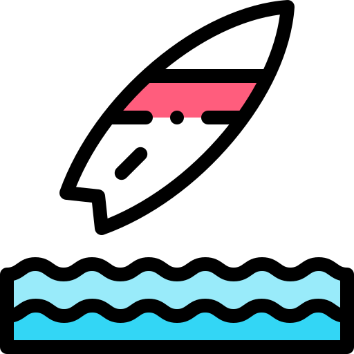 Доска для серфинга Detailed Rounded Lineal color иконка