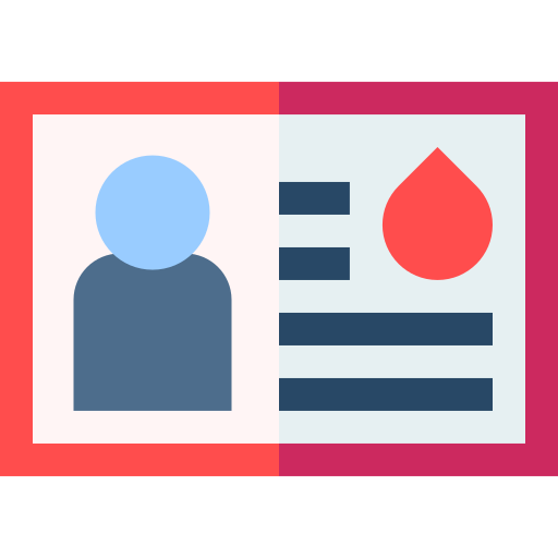 Blood donor card Basic Straight Flat icon