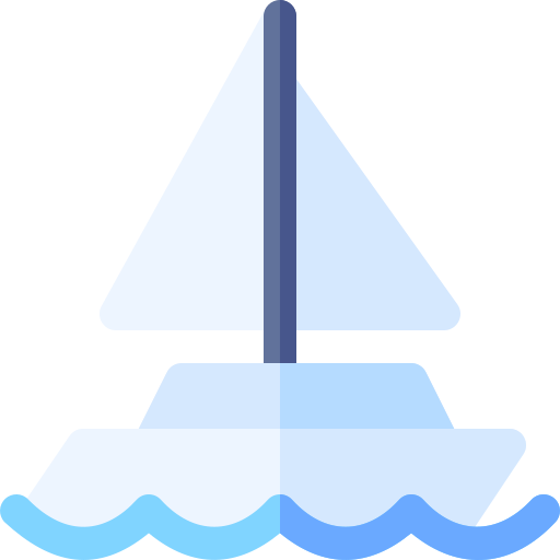 barca a vela Basic Rounded Flat icona