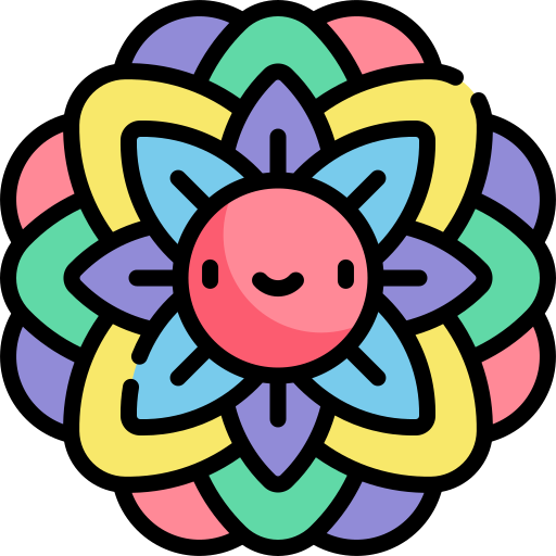 Mandala Kawaii Lineal color icon