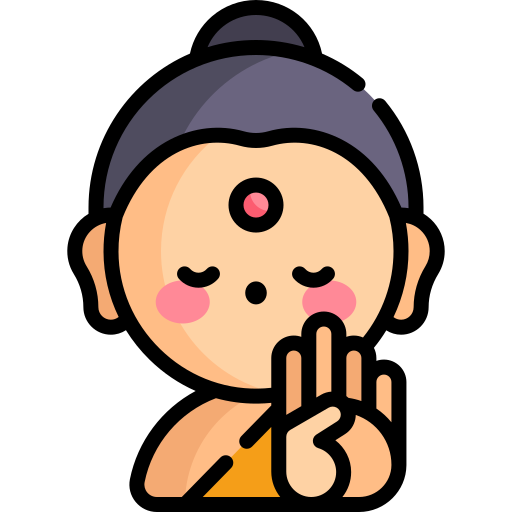 Buddha Kawaii Lineal color icon