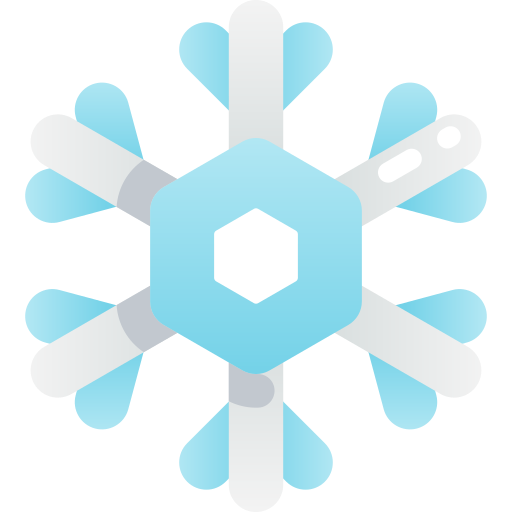 Snowflake Kawaii Star Gradient icon