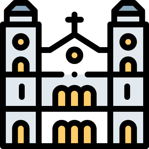 Church Detailed Rounded Lineal color icon