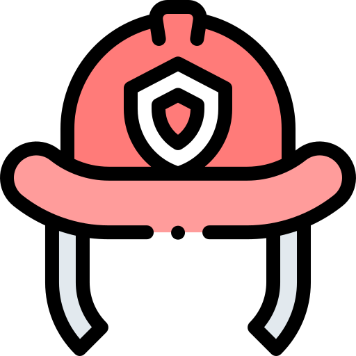 Firefighter helmet Detailed Rounded Lineal color icon