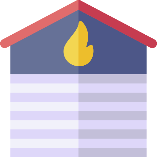 caserma dei pompieri Basic Rounded Flat icona