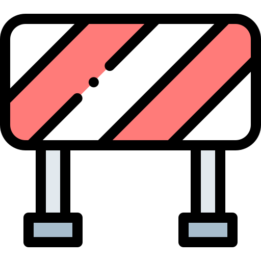 verkehrssperre Detailed Rounded Lineal color icon