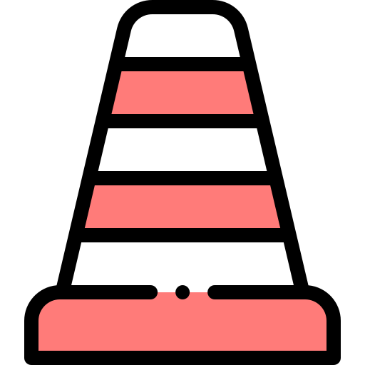 Дорожный конус Detailed Rounded Lineal color иконка