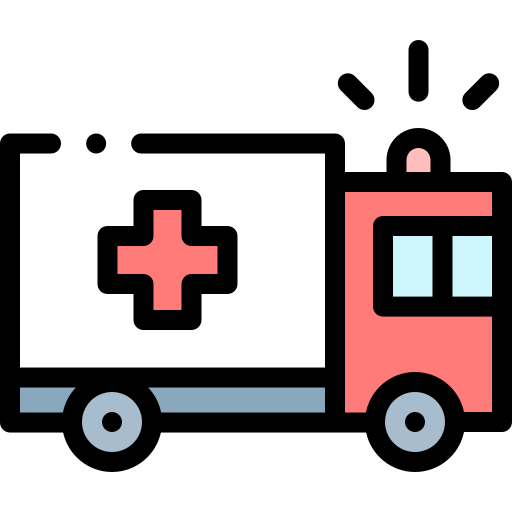 Ambulance Detailed Rounded Lineal color icon