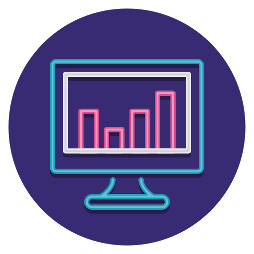 gráfico de barras Flaticons Flat Circular Ícone