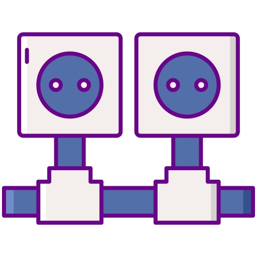 Power socket Flaticons Lineal Color icon