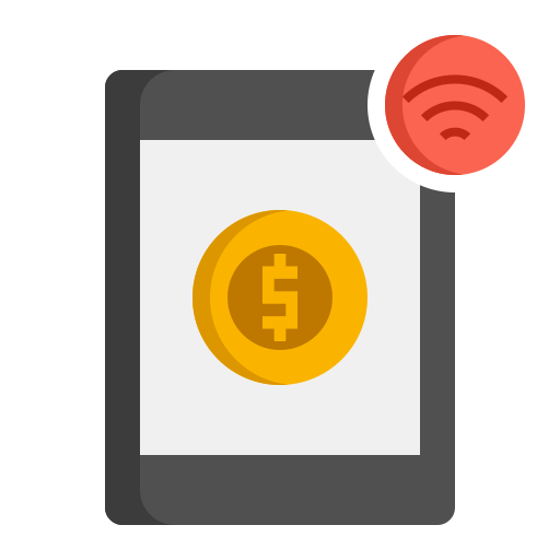servizi bancari per smarthpone Flaticons Flat icona