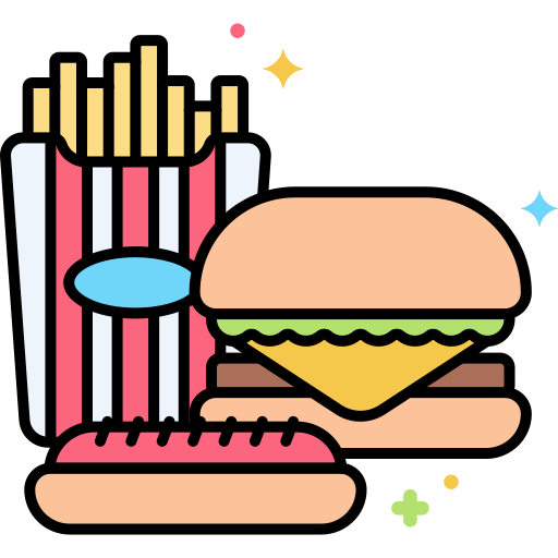 Śmieciowe jedzenie Flaticons Lineal Color ikona