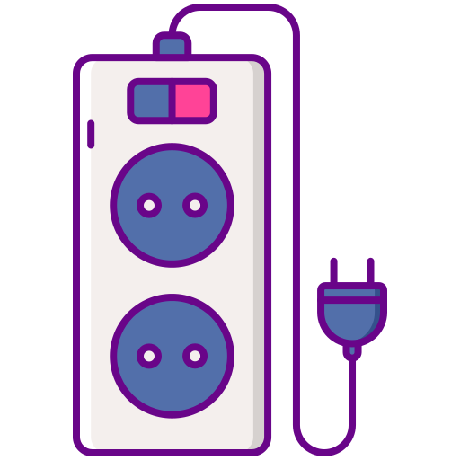 Extension cord Flaticons Lineal Color icon