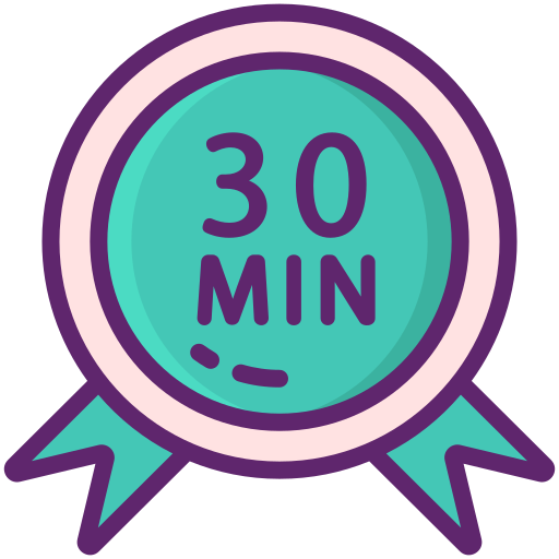 30 minuten Flaticons Lineal Color icon