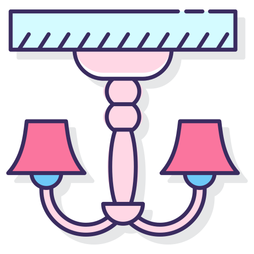 Żyrandol Flaticons Lineal Color ikona