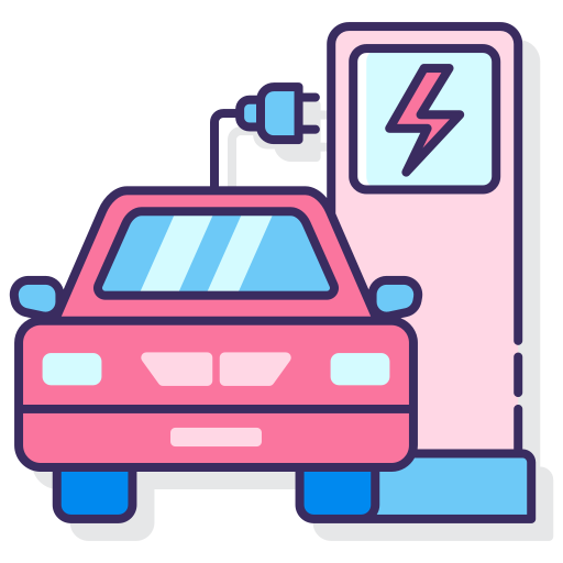 vehículo eléctrico Flaticons Lineal Color icono