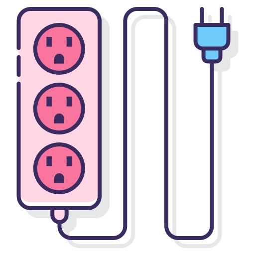 Extension cord Flaticons Lineal Color icon