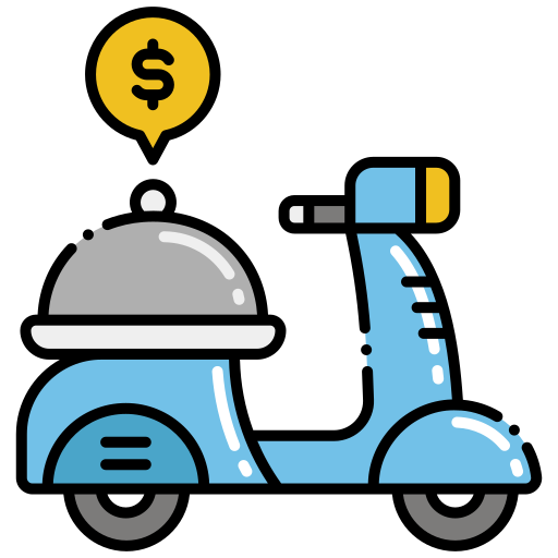 Delivery bike Flaticons Lineal Color icon