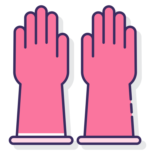 Резиновые перчатки Flaticons Lineal Color иконка
