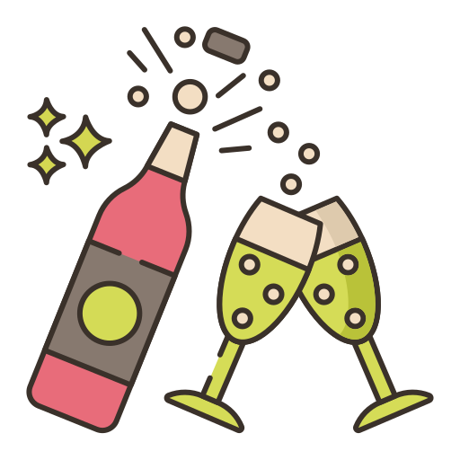 champagne Flaticons Lineal Color icoon