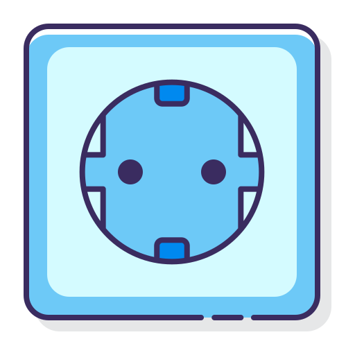 Power socket Flaticons Lineal Color icon