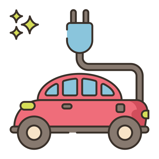 coche eléctrico Flaticons Lineal Color icono