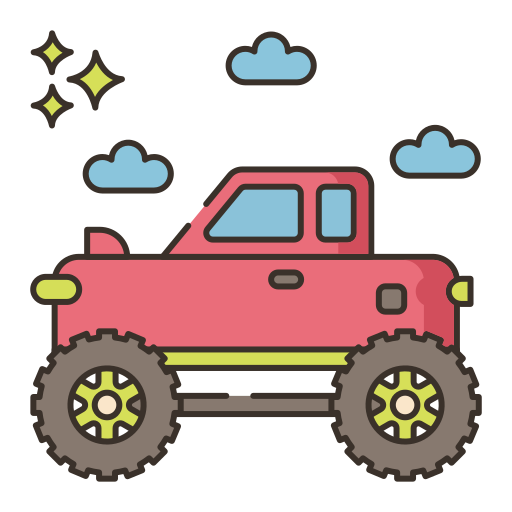 monster truck Flaticons Lineal Color icona