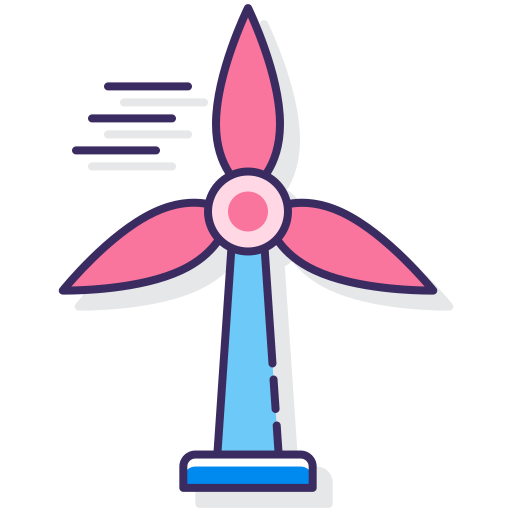turbina wiatrowa Flaticons Lineal Color ikona