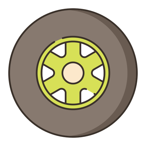 ruote di pneumatici Flaticons Lineal Color icona