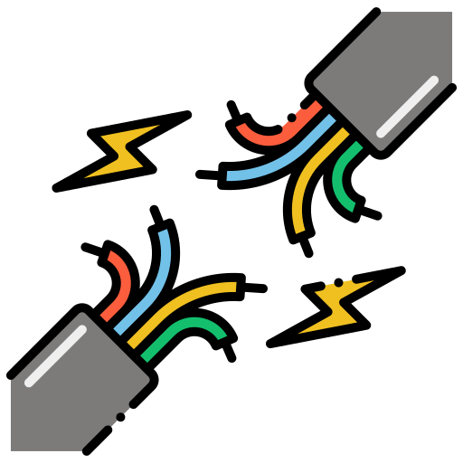 cable roto Flaticons Lineal Color icono