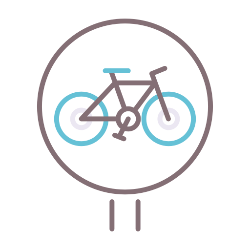 fietspad Flaticons Lineal Color icoon