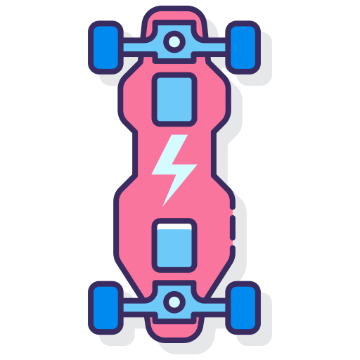skateboard Flaticons Lineal Color icoon
