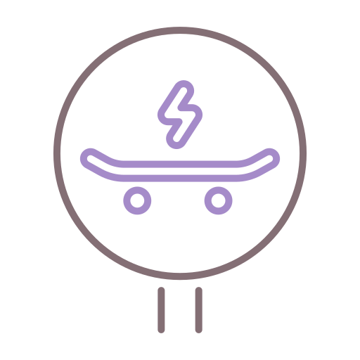 Skateboard Flaticons Lineal Color icon