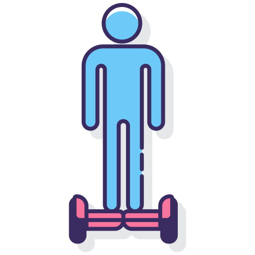 hoverboard Flaticons Lineal Color icon