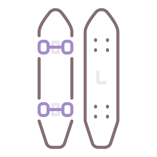 longboard Flaticons Lineal Color icoon