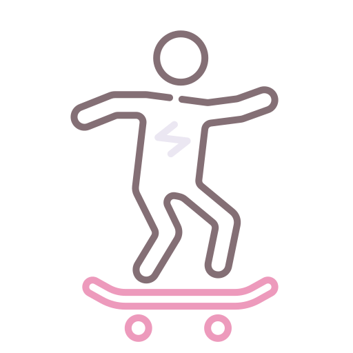 Skateboarding Flaticons Lineal Color icon