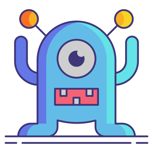 Alien Flaticons Lineal Color icon