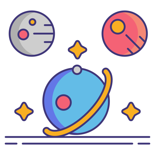 planety Flaticons Lineal Color ikona