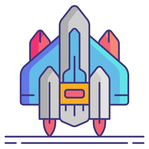 statek kosmiczny Flaticons Lineal Color ikona