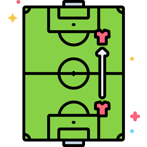 boisko do piłki nożnej Flaticons Lineal Color ikona