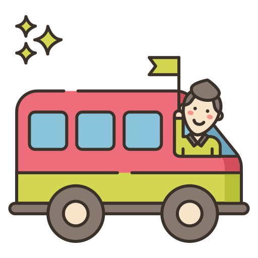 Туристический автобус Flaticons Lineal Color иконка