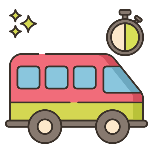 autobus turystyczny Flaticons Lineal Color ikona