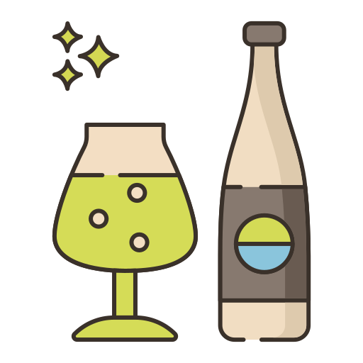 bottiglia di vino Flaticons Lineal Color icona