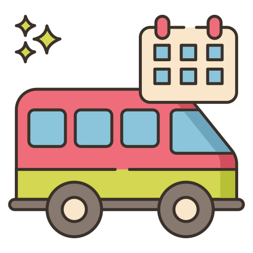 bus turistico Flaticons Lineal Color icona