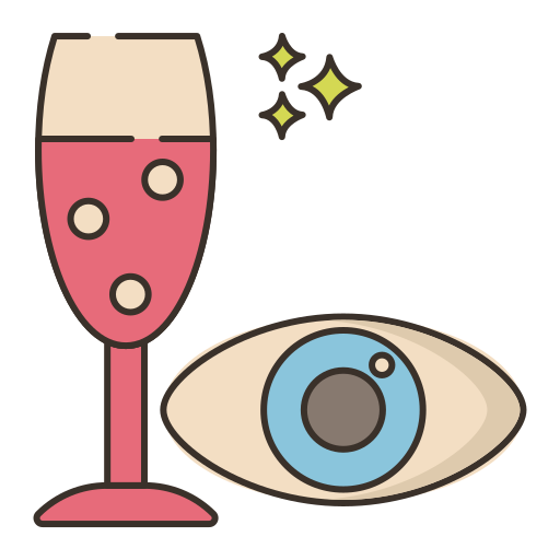 Бокал для вина Flaticons Lineal Color иконка