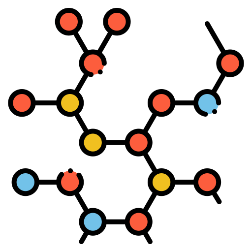 estructura molecular Flaticons Lineal Color icono