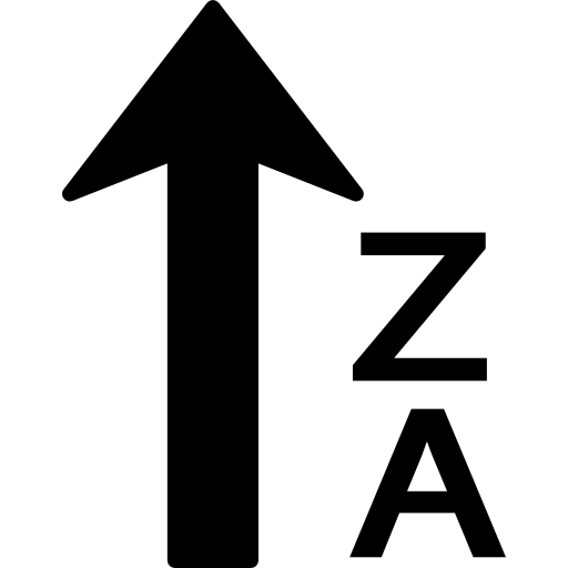 classifique de a a z em ordem alfabética crescente  Ícone