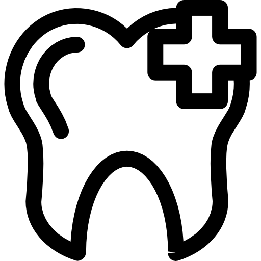 プラス記号の付いた歯の輪郭  icon